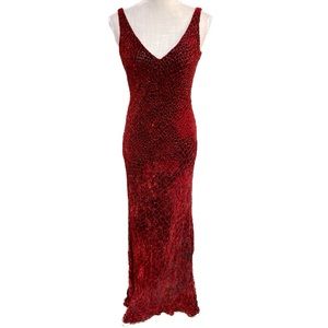 Carmen Marc Valvo Burgundy Formal Dress